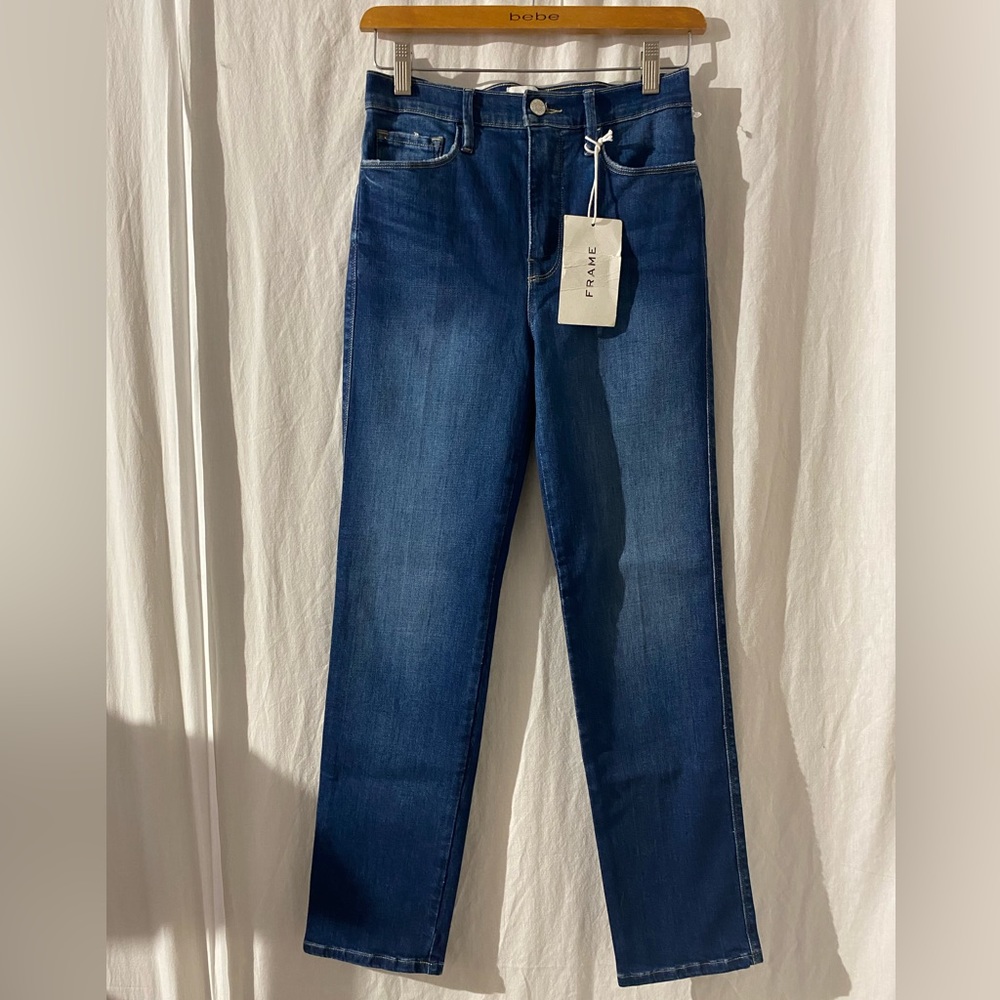 NWT FRAME LE SYLIVE HIGH-RISE SLENDER STRAIGHT FIT